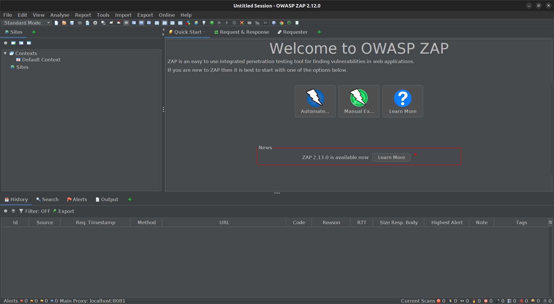 ZAP open source vulnerability scanners